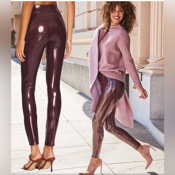- SPANXshape Faux Leather patent leggings- size M - Picture 5 of 16